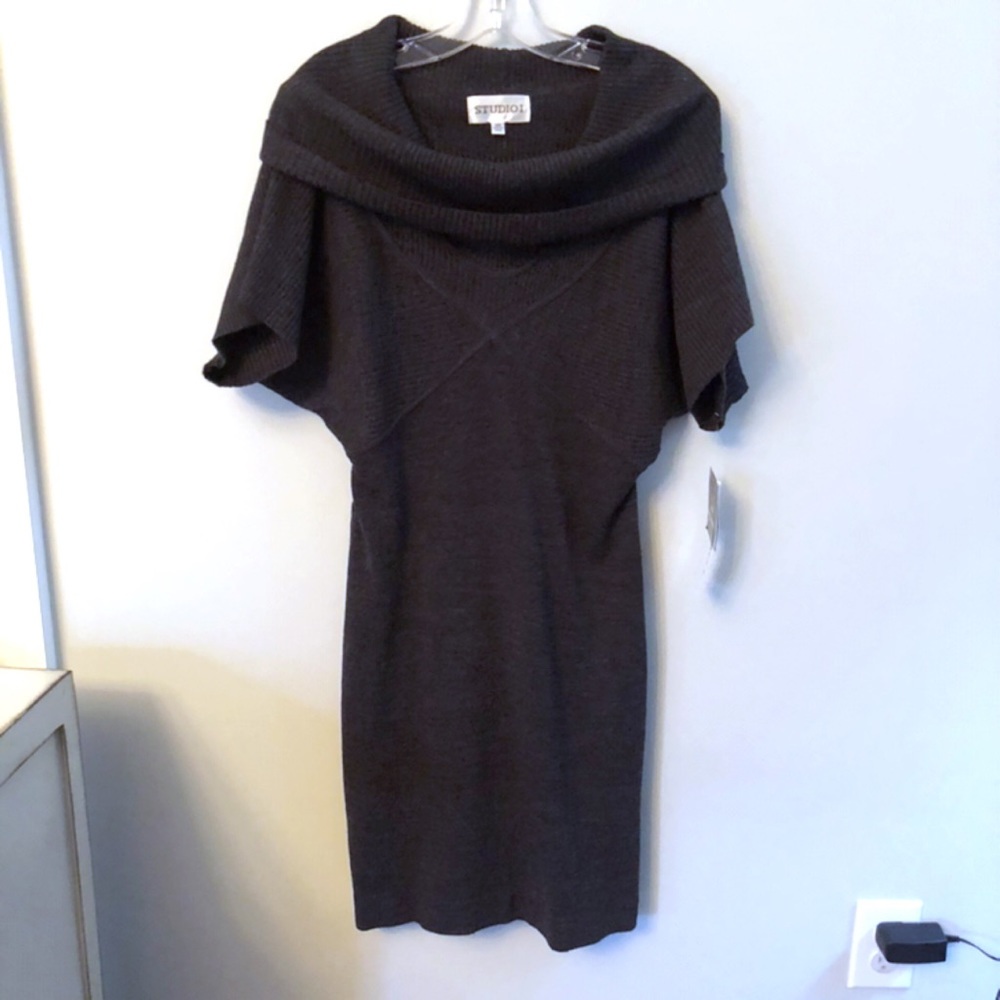 NWT Charcoal Gray Dolman Sweater Dress Medium